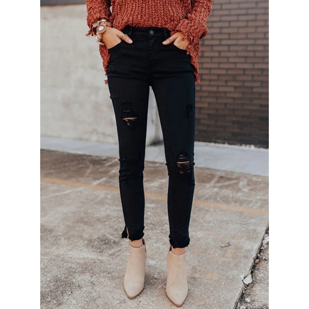 KanCan Black Distressed Highrise Skinny Jeans sz 3